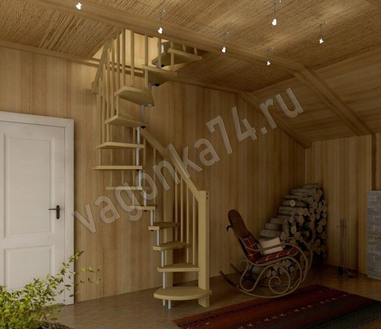 Деревянная Лестница из бука ЛВ-1.0 на vagonka74